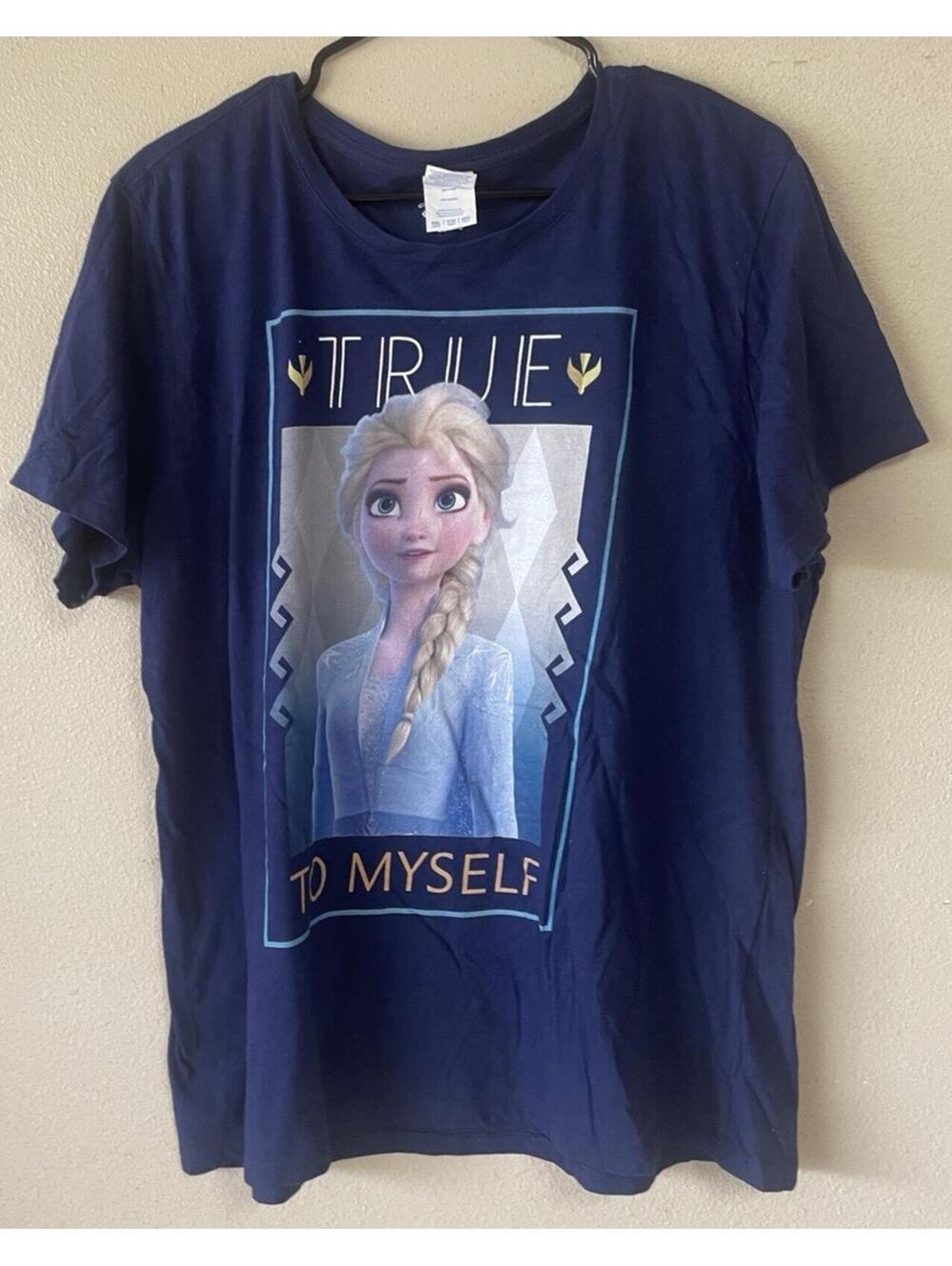 Elsa Short Sleeve T-Shirt Xl Disney Frozen Blue Unisex Women’s